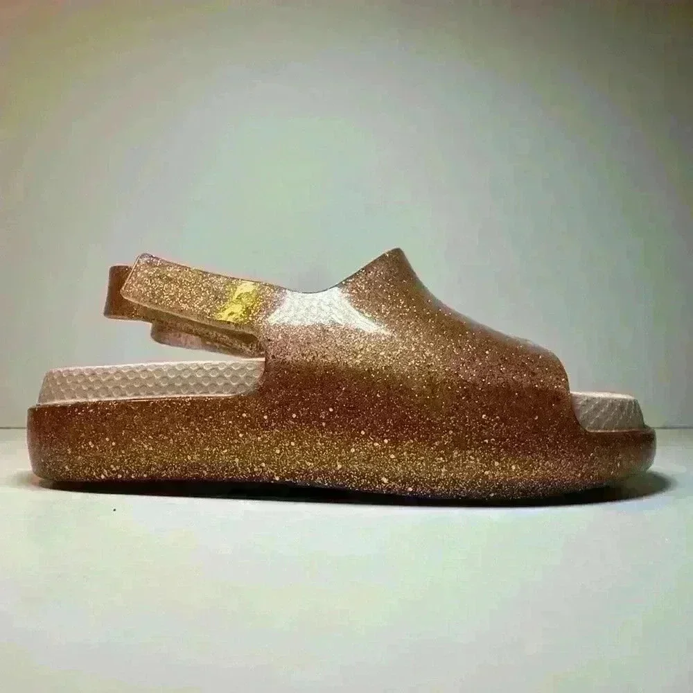 NWOT Mini Melissa Silver Glitter Sandals size baby 7